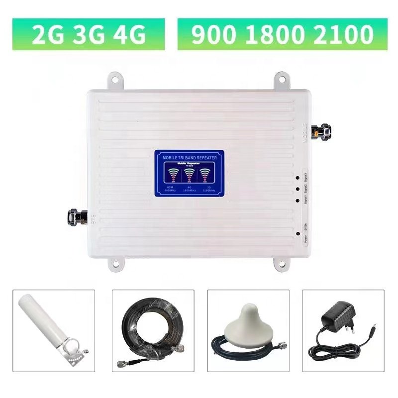 LSUN GSR110 5G 4G 3G GSM signal booster high power amplifier 900mhz 1800mhz 2100mhz with 15m cable